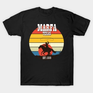 Marfa Texas Design Sunset Cowboy T-Shirt